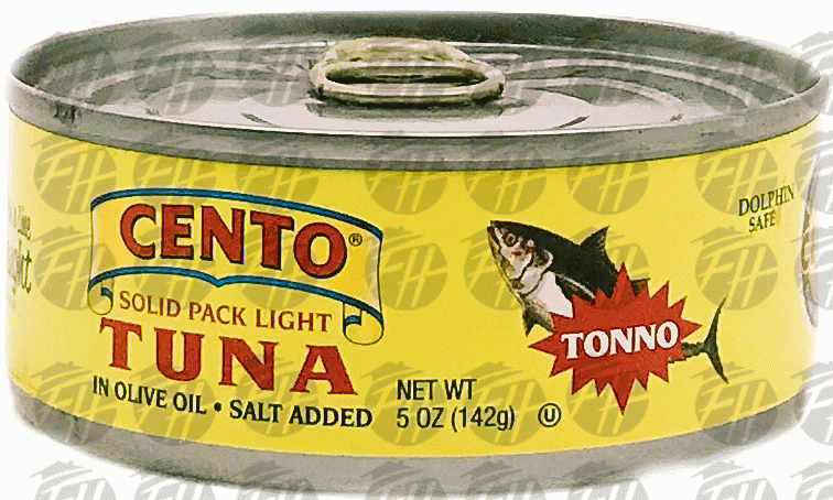 Cento  solid pack light tuna in pure olive oil, salt added Full-Size Picture